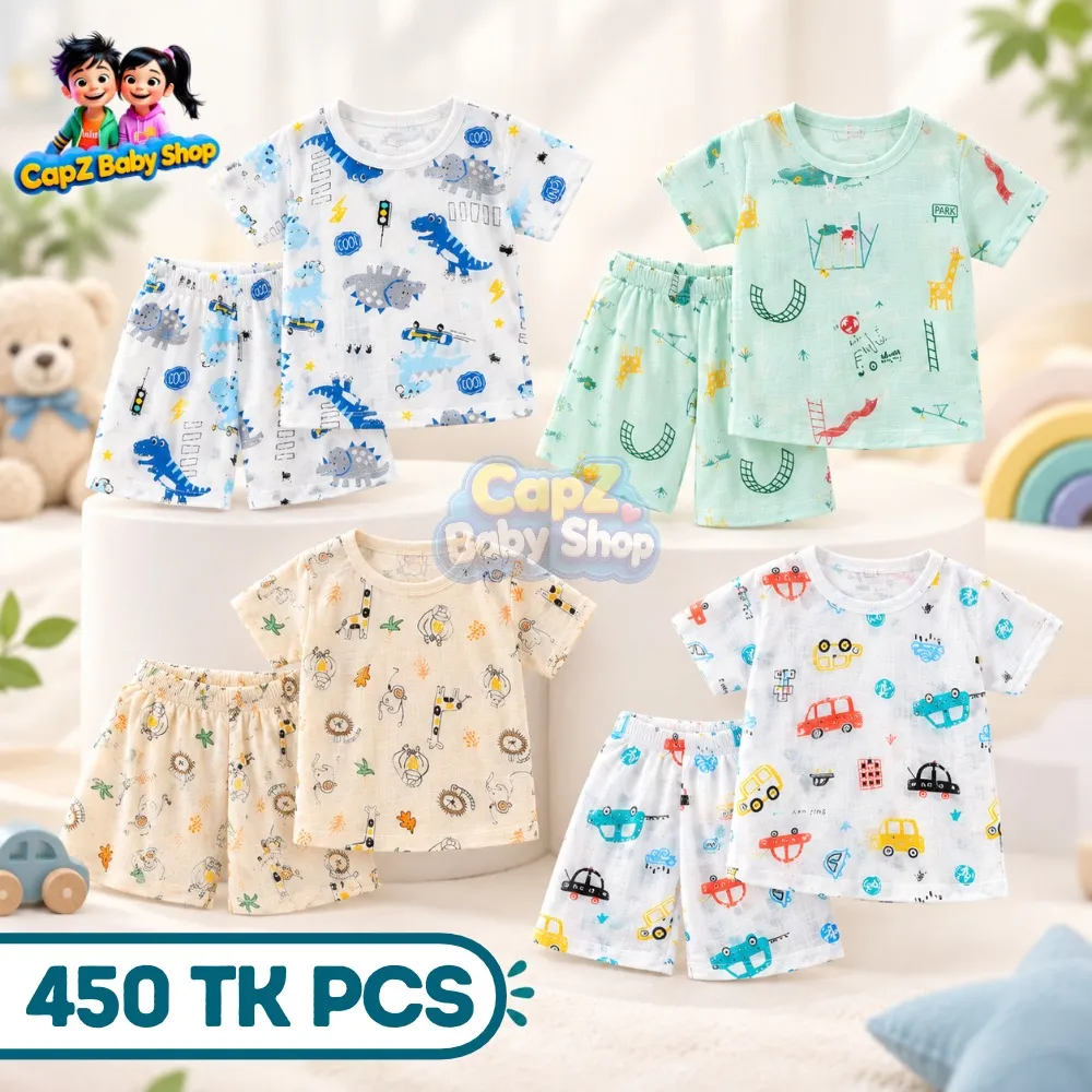 Baby Pajama Set – Cotton Top & Bottom